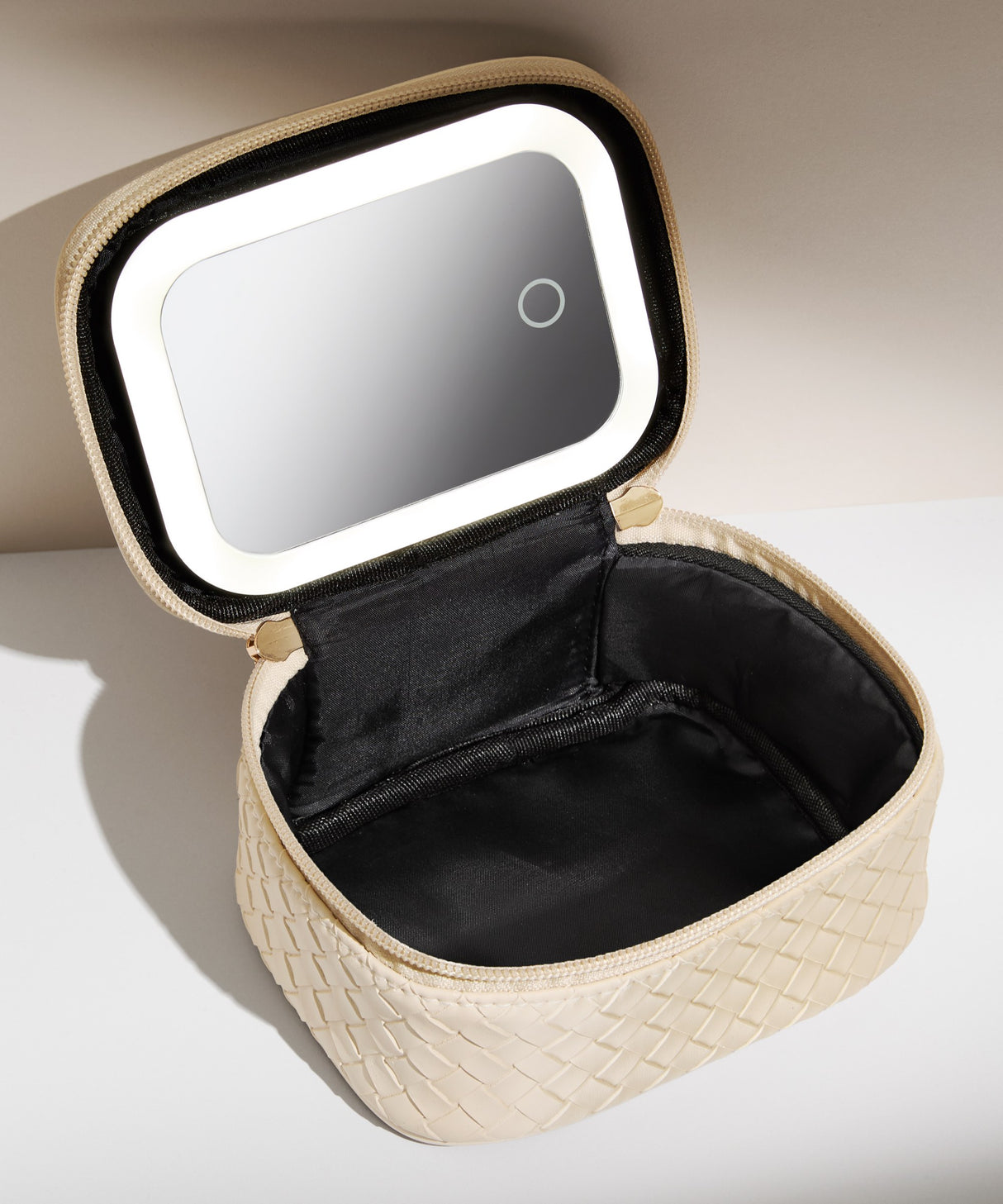 LED Mirror Mini Travel Beauty Bag Black