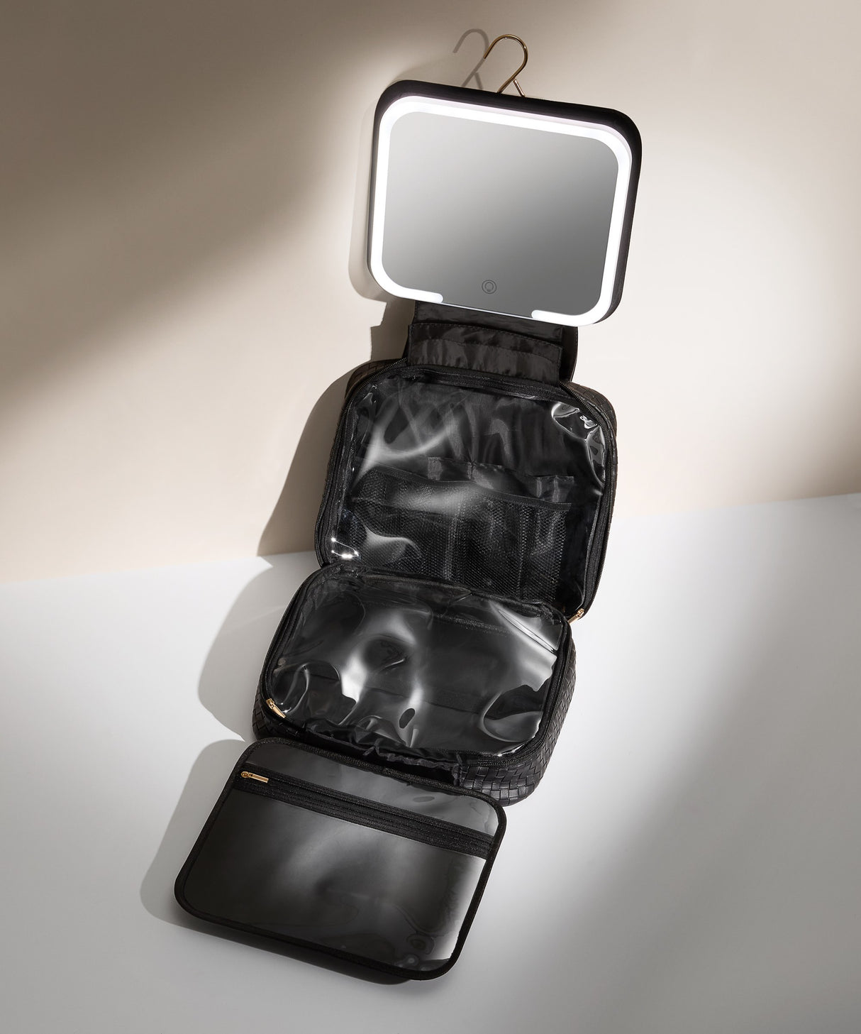 LED Mirror Beauty Organiser Black