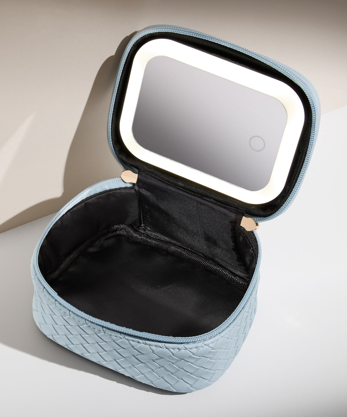 LED Mirror Mini Travel Beauty Bag Black