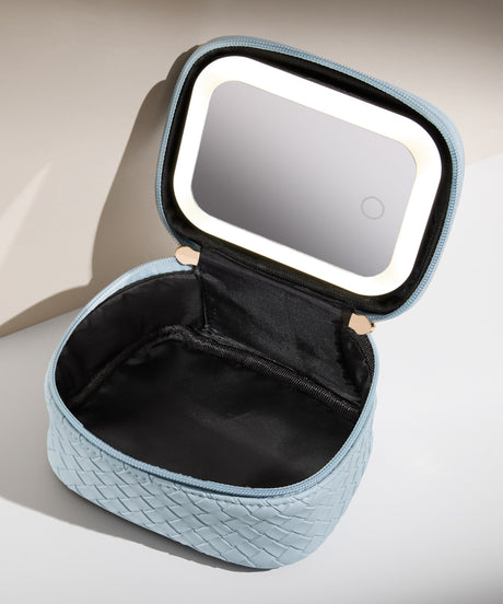 LED Mirror Mini Travel Beauty Bag Black