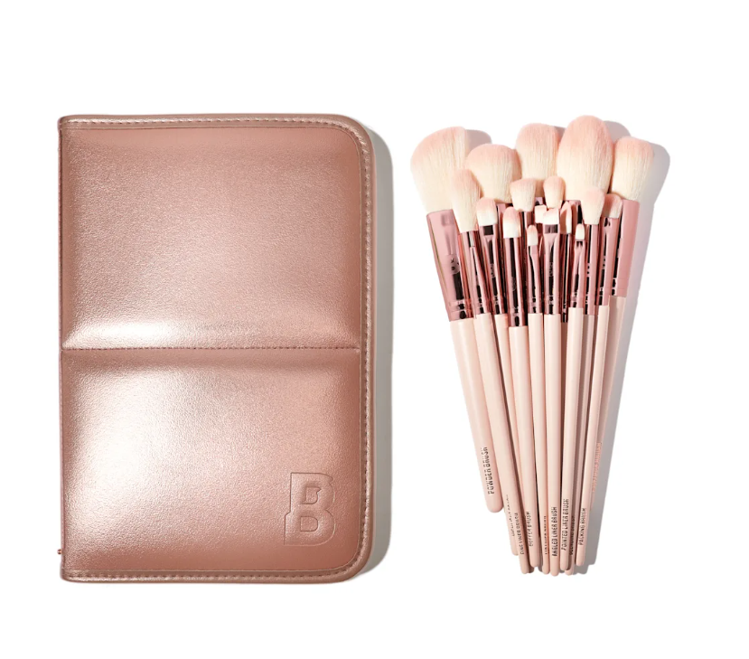 Rose Glow 18 Piece Brush Set With Brush Stand
